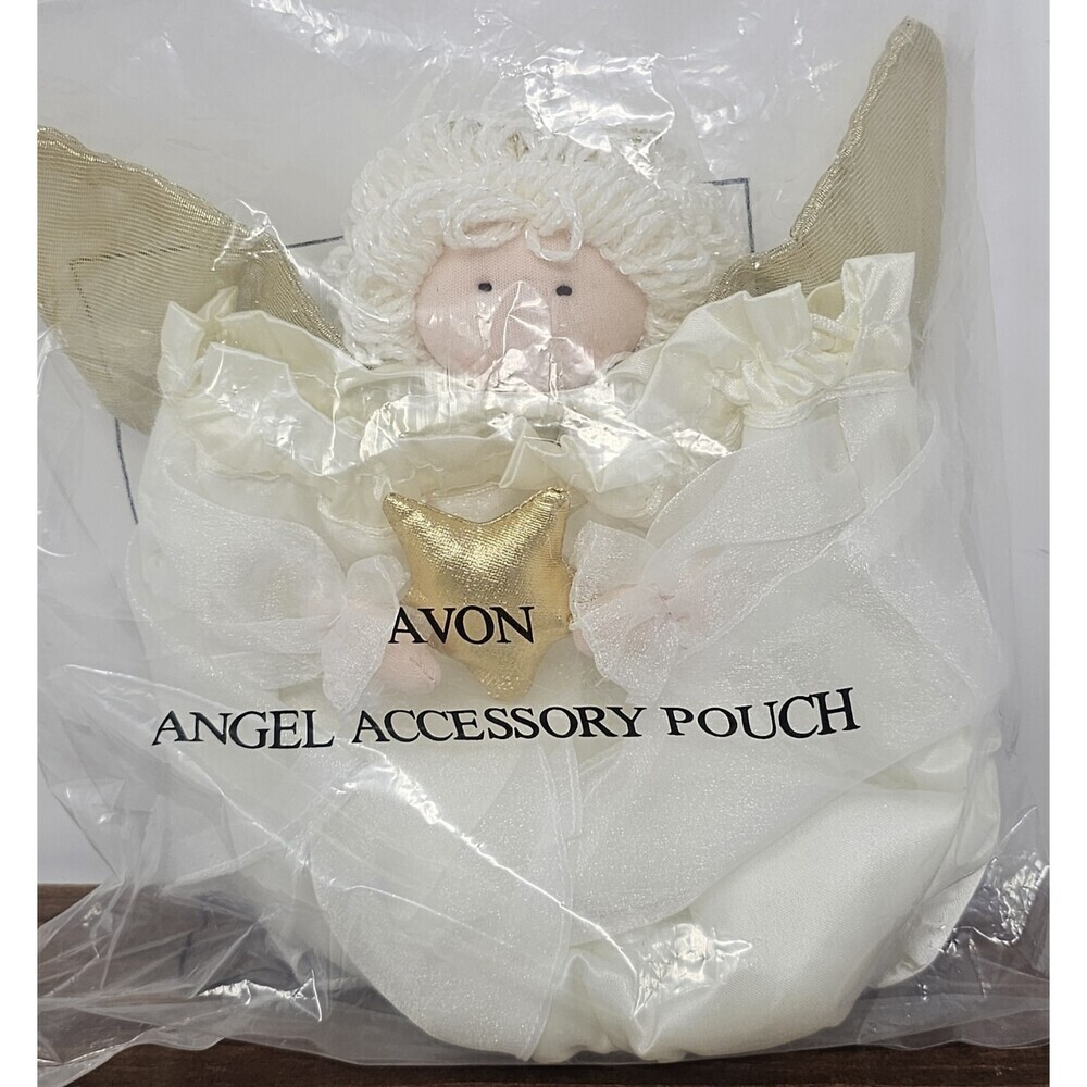 Vtg Avon Angel Accessory Pouch Fabric Collectible Decoration Gift Holder  NIP